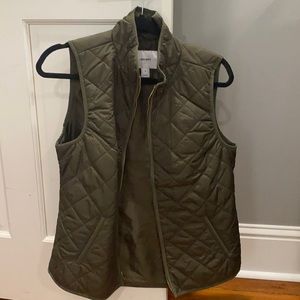 Quilted olive green vest